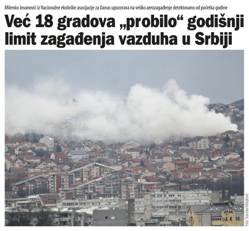 ZAGAĐENJE U SRBIJI JE OZBILJNIJE NEGO ŠTO TUMAČENJA REZULTATA PRIKAZUJU